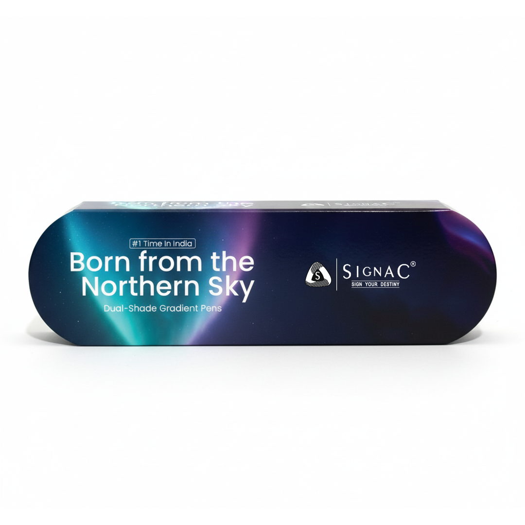 Northern Light Series Dual Shade Premium Metallic Roller & Ball Pen Set with Matte Finish - Arctic Glow