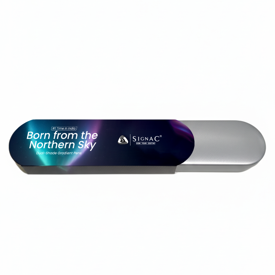 Northern Light Series Dual Shade Premium Metallic Roller & Ball Pen Set with Matte Finish - Arctic Glow
