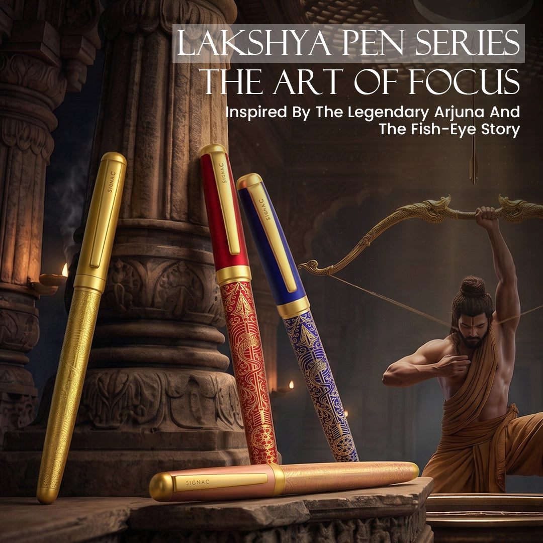 Lakshya – Arjuna and the Fish Eye Roller Pen - Crimson Red
