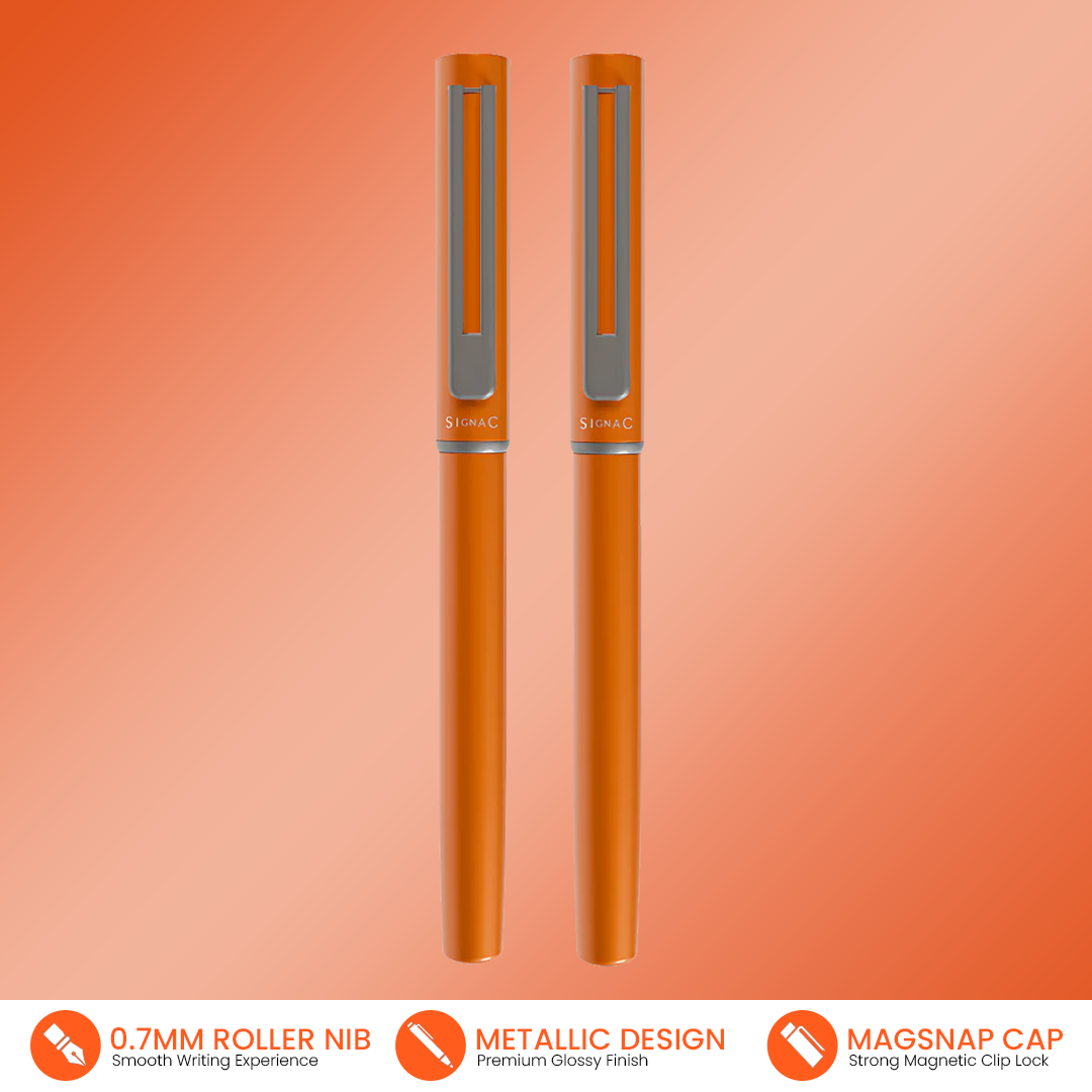 Roxx Magnetic Metallic Roller Pen – Sunset Orange