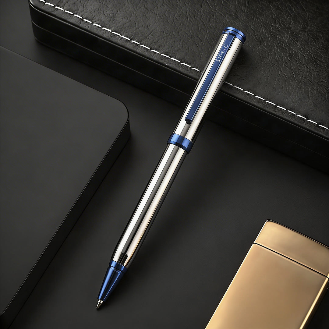 Viva Premium Metallic Plated Ball Pen - Titanium Midnight Blue