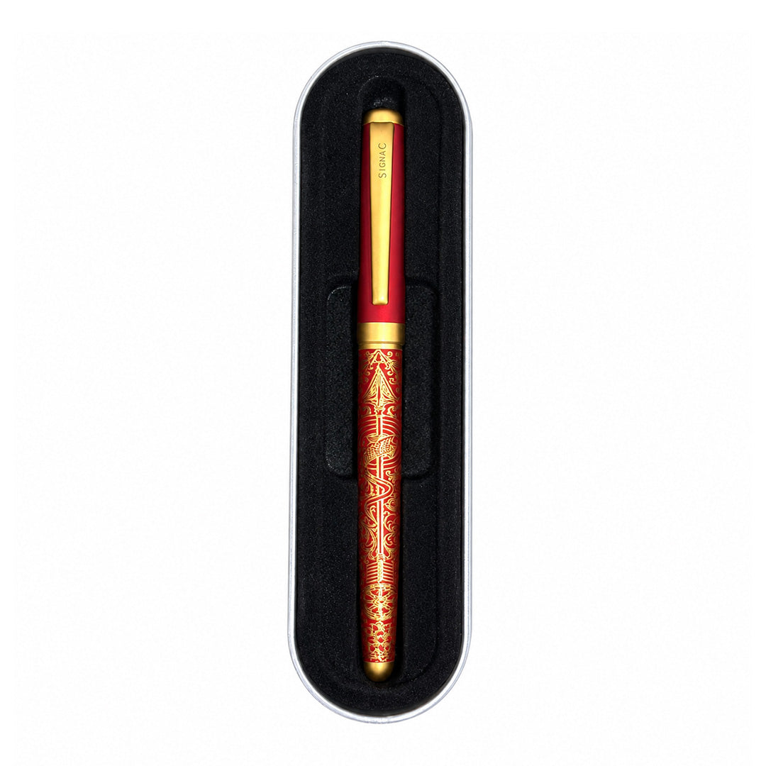 Lakshya – Arjuna and the Fish Eye Roller Pen - Crimson Red