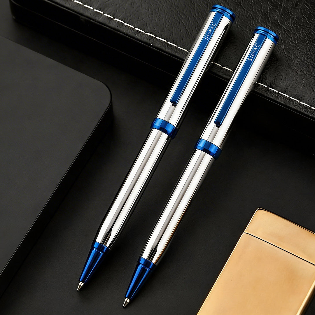 Viva Premium Metallic Plated Ball Pen - Titanium Midnight Blue