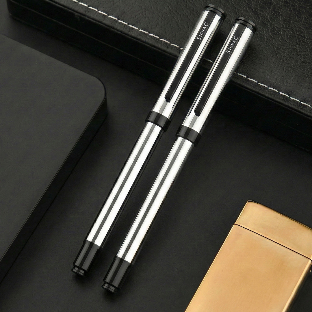 Viva Premium Metallic Plated Roller Pen - Titanium Jet Black