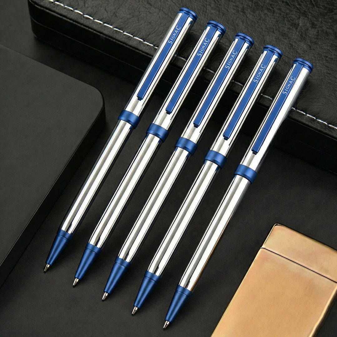 Viva Premium Metallic Plated Ball Pen - Titanium Midnight Blue