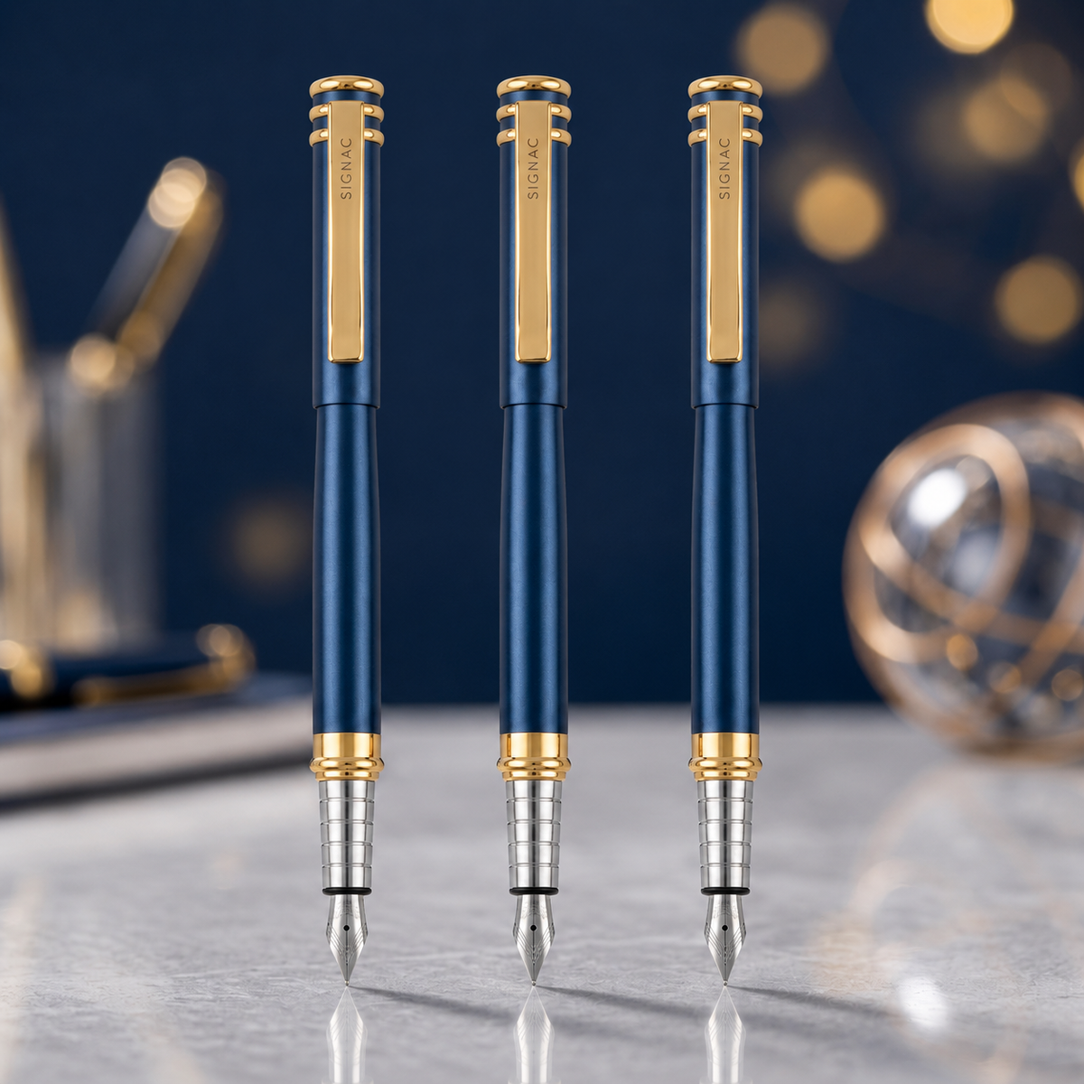 Imperia Midnight Blue Fountain Pen - Set of 3