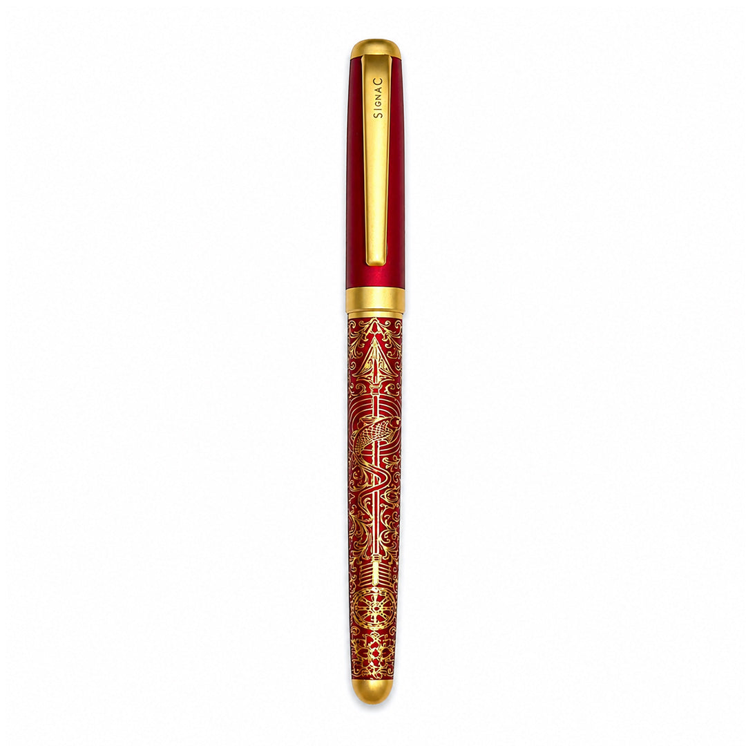 Lakshya – Arjuna and the Fish Eye Roller Pen - Crimson Red