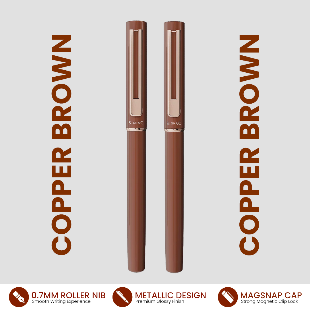 Personalised Roxx Magnetic Pen - Copper Brown Rose Gold (Set of 2)