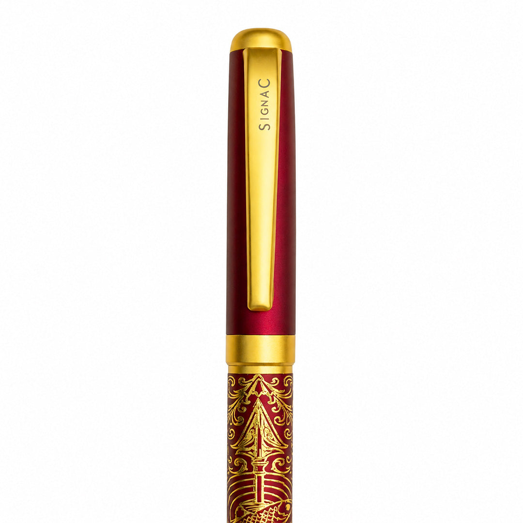 Lakshya – Arjuna and the Fish Eye Roller Pen - Crimson Red