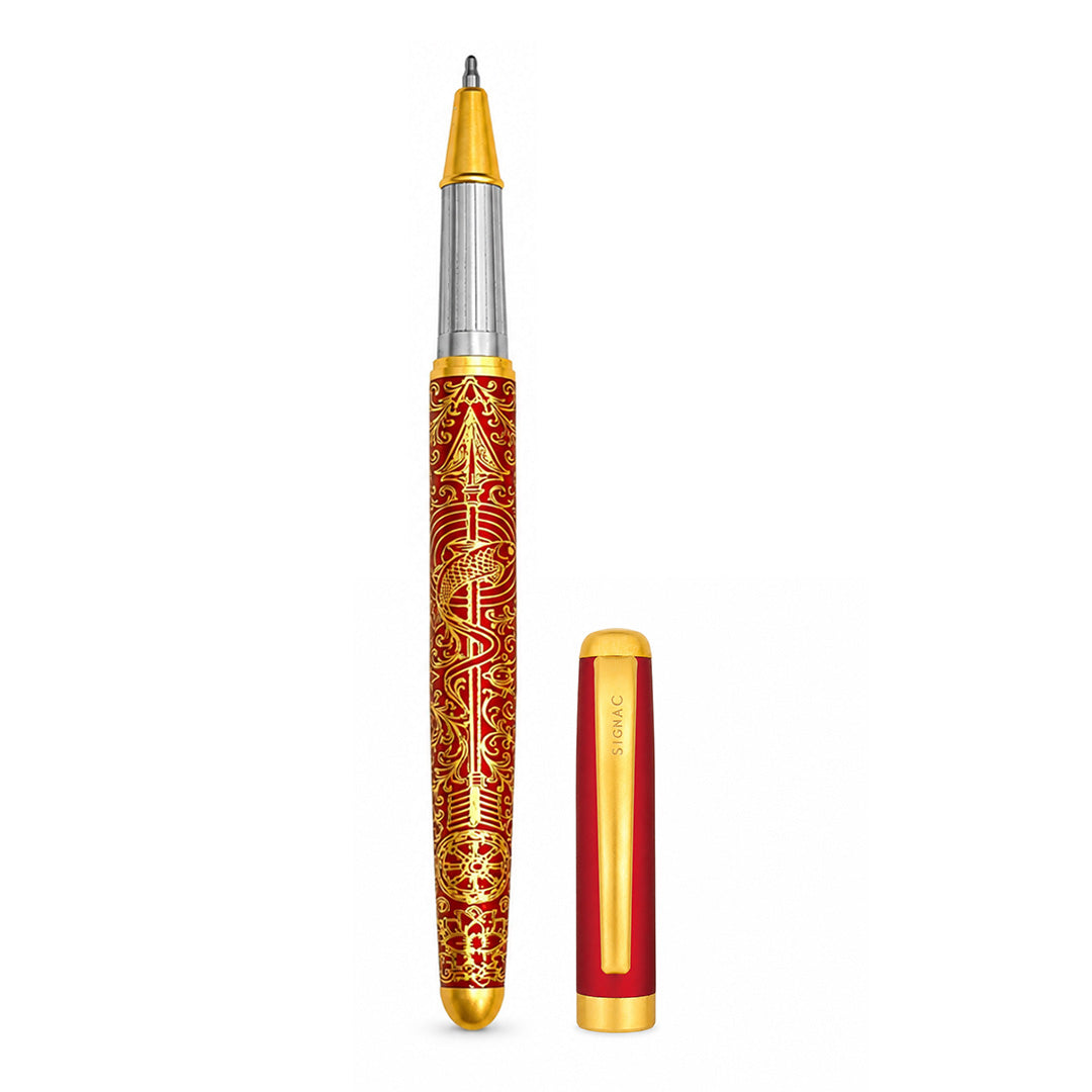 Lakshya – Arjuna and the Fish Eye Roller Pen - Crimson Red