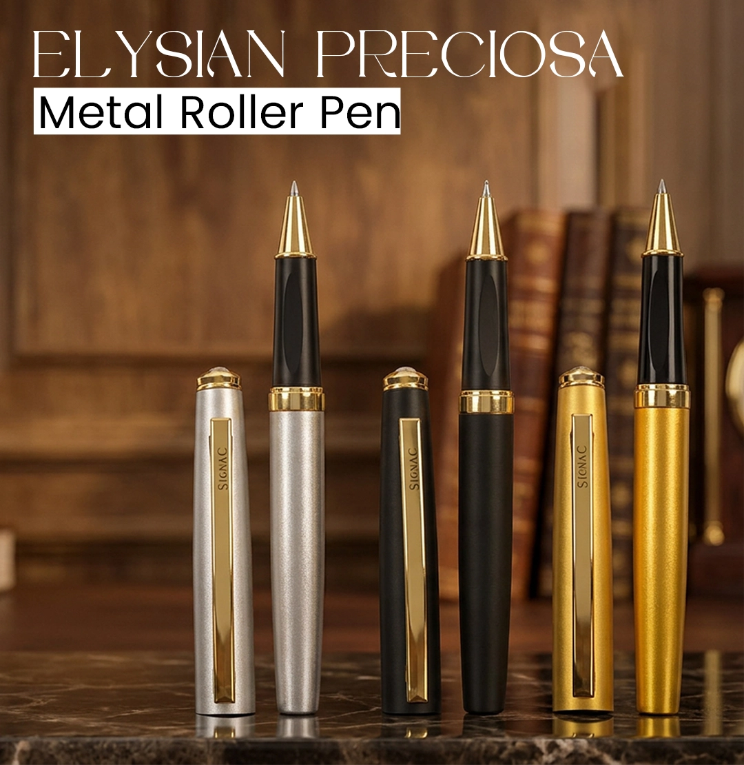 Elysian Preciosa Metal Roller Pen - Black Matte Finish