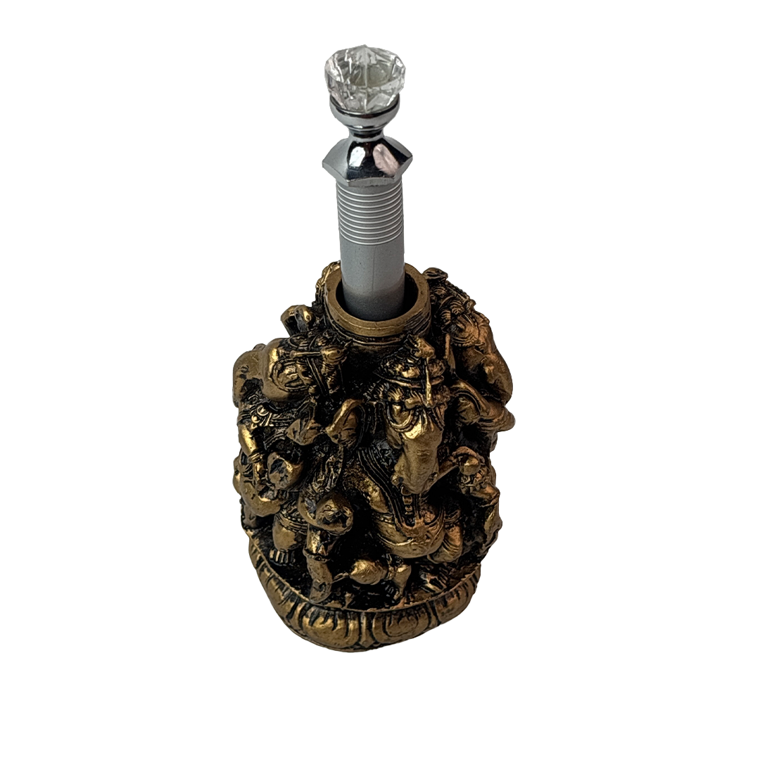 Golden Four Ganesh Pen Stand with Crystal Top Pen