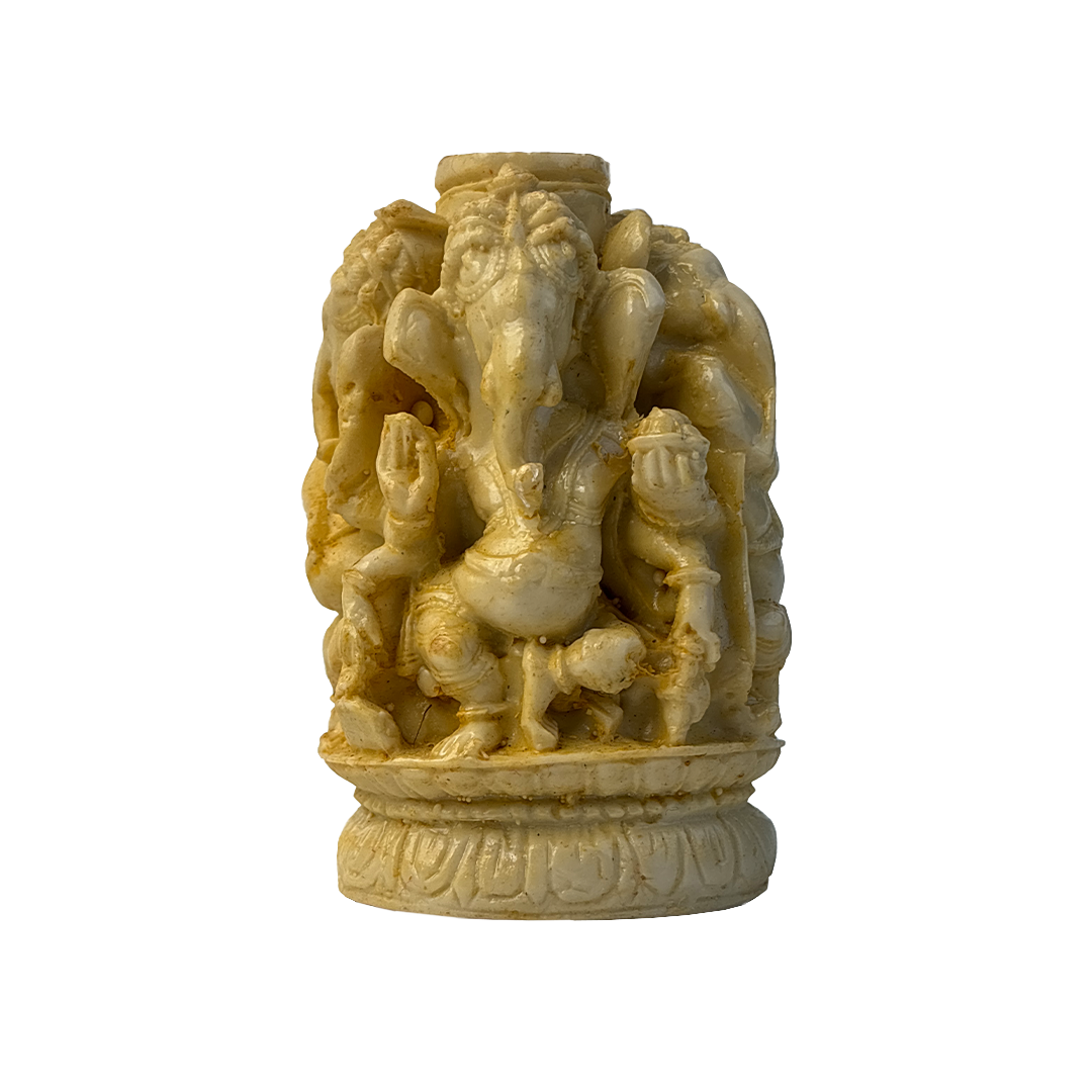 Ivory Four Ganesh Pen Stand with Crystal Top Pen