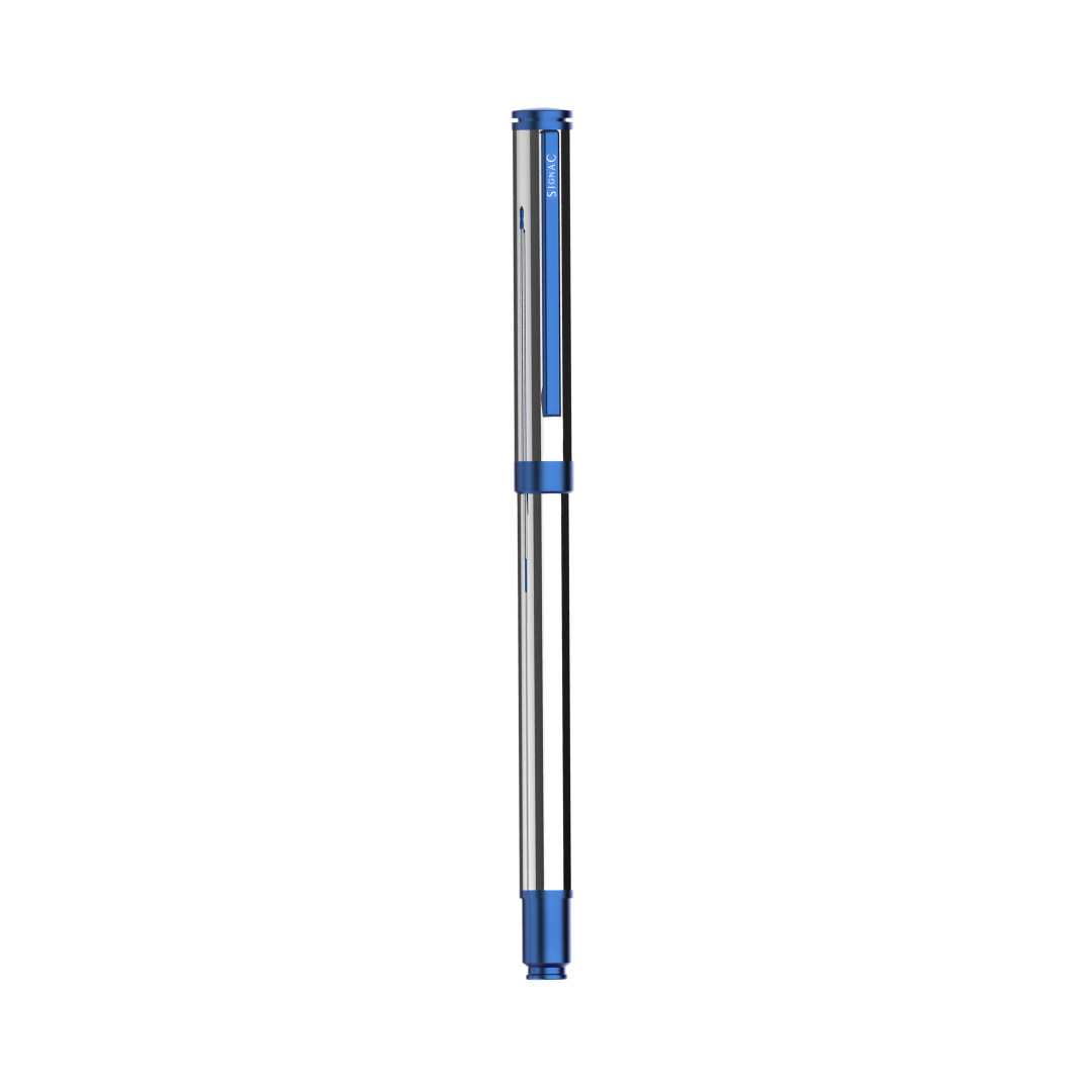 Viva Premium Metallic Plated Roller Pen - Titanium Midnight Blue