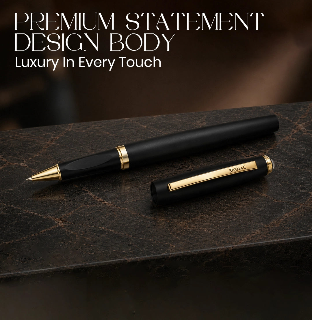 Elysian Preciosa Metal Roller Pen - Black Matte Finish