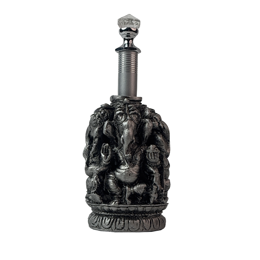 Silver Four Ganesh Pen Stand with Crystal Top Pen