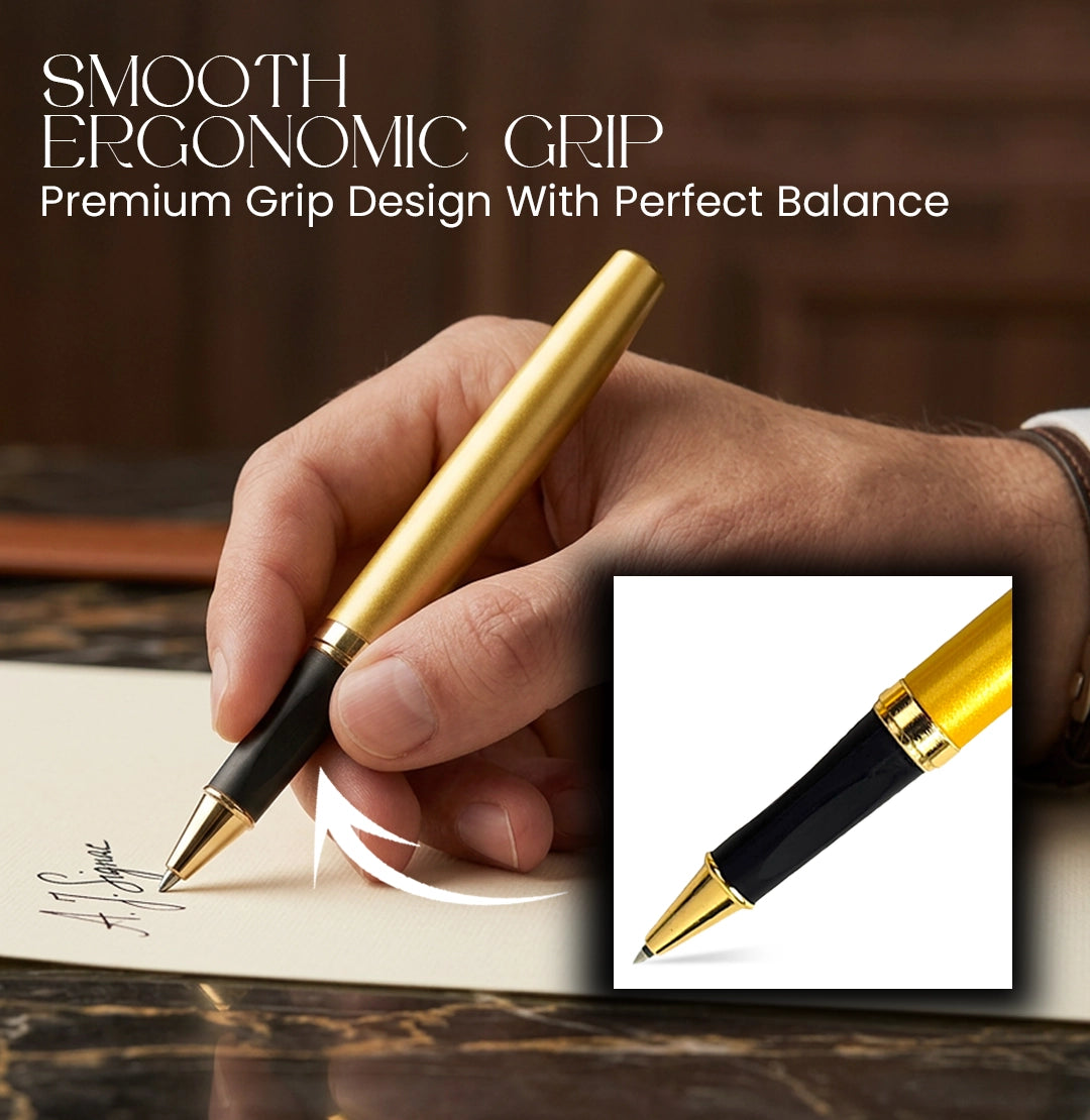 Elysian Preciosa Metal Roller Pen - Black Matte Finish