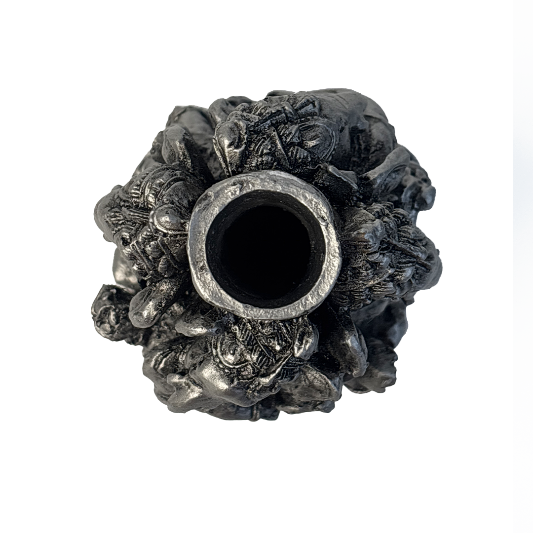 Silver Four Ganesh Pen Stand with Crystal Top Pen