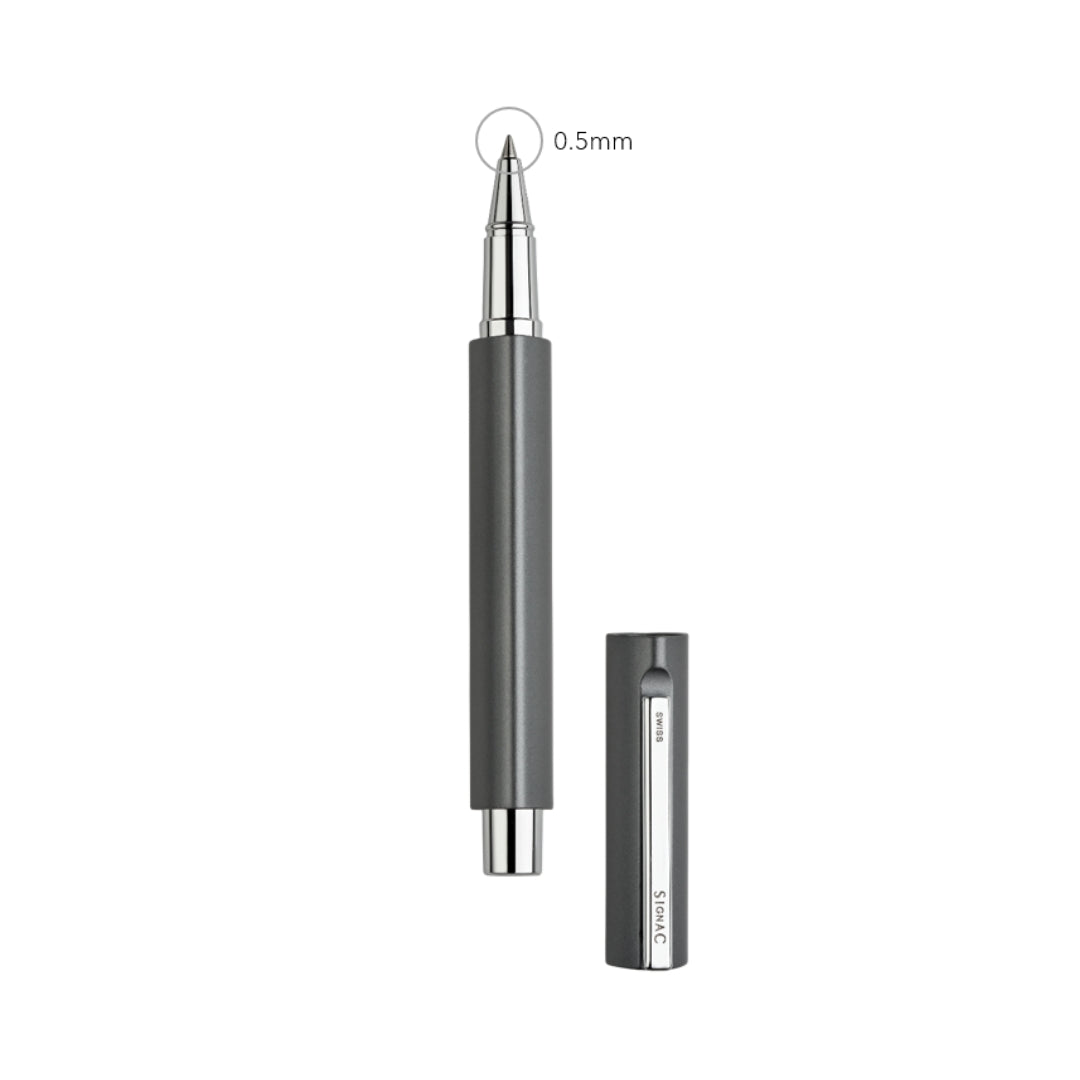 Octav Signature Tringular Metal Roller Pen - Crafted with Swiss Excellence - Grey