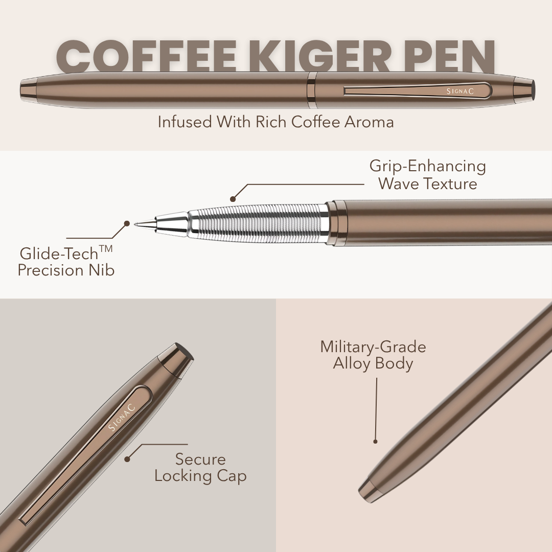 Coffee Aroma Kiger Metal Premium Roller Pen