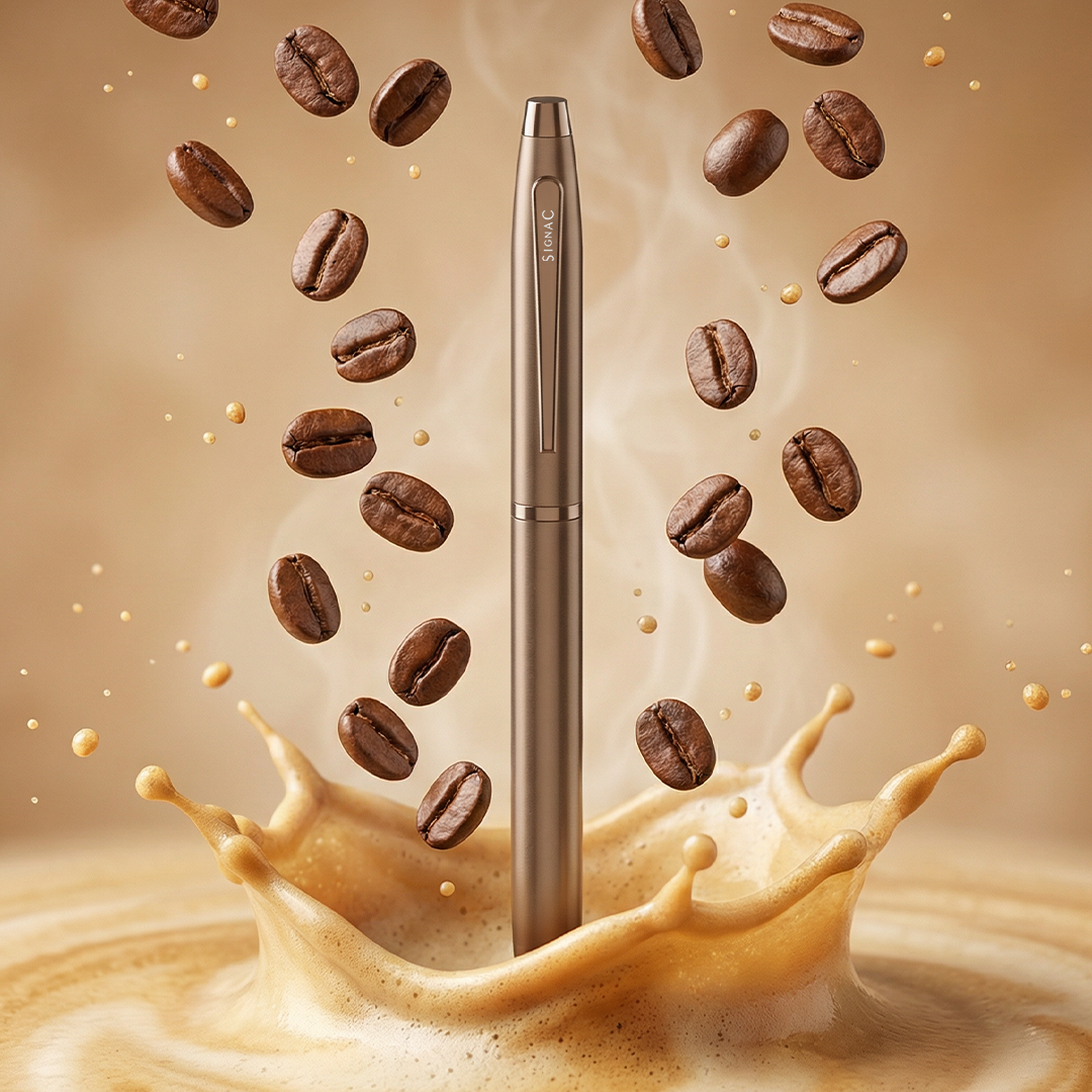 Cappuccino Coffee Fragrance Kiger Metal Roller Pen with Extra Coffee Refill