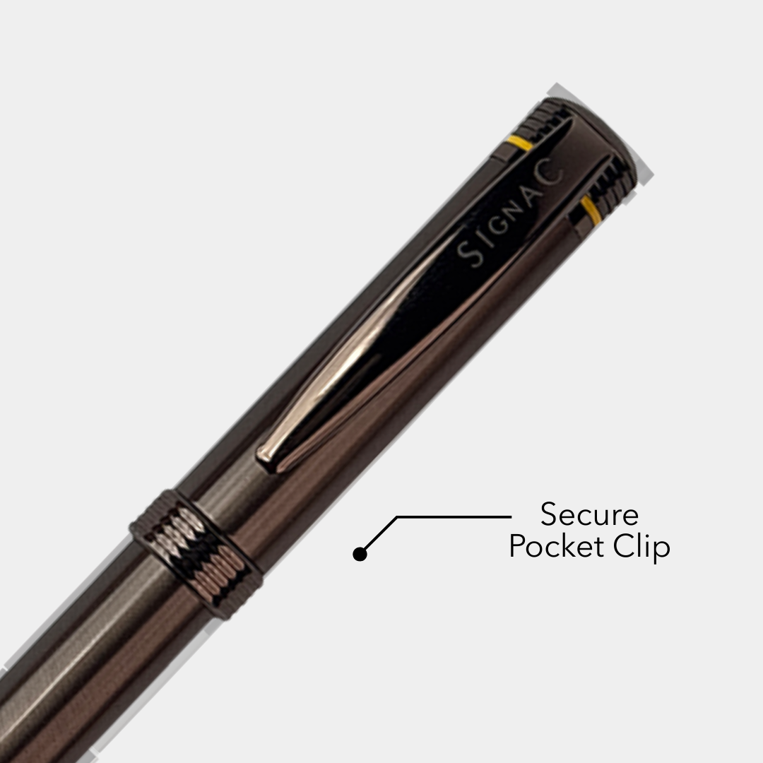 Deluxe Dello Coffee Ink Roller Pen with full Brass Body