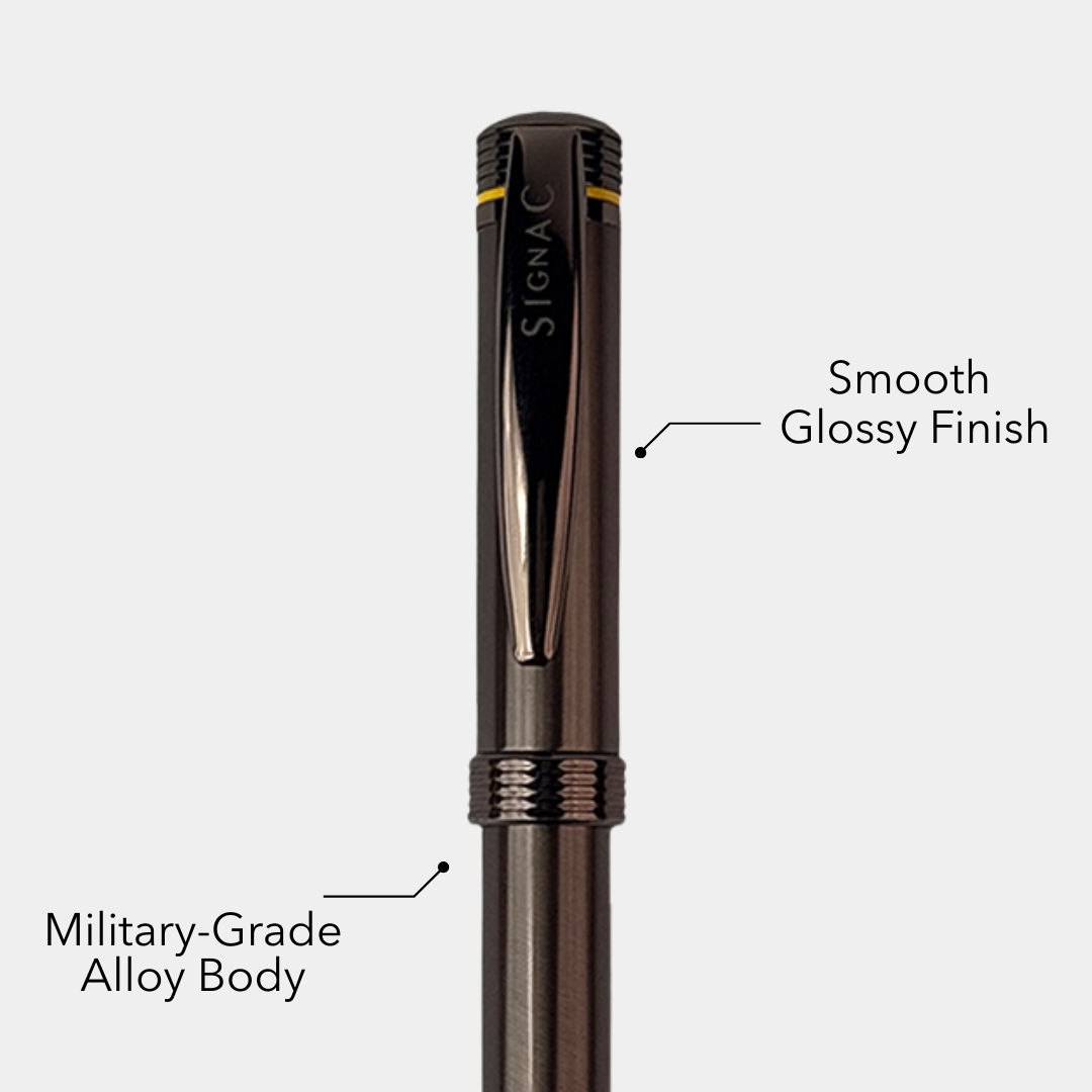 Deluxe Dello Coffee Ink Roller Pen with full Brass Body