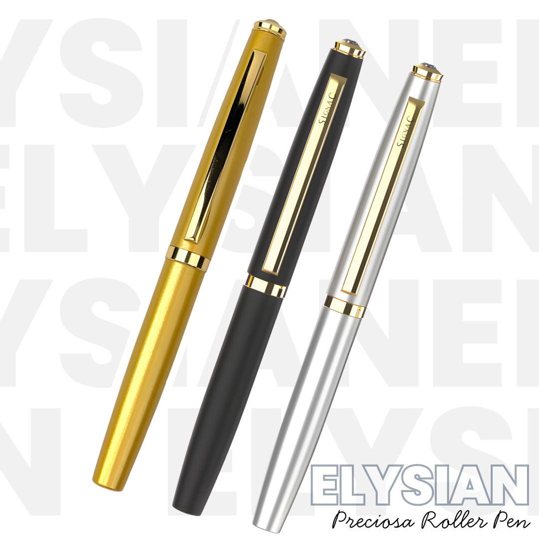 Elysian Preciosa Metal Roller Pen - Golden