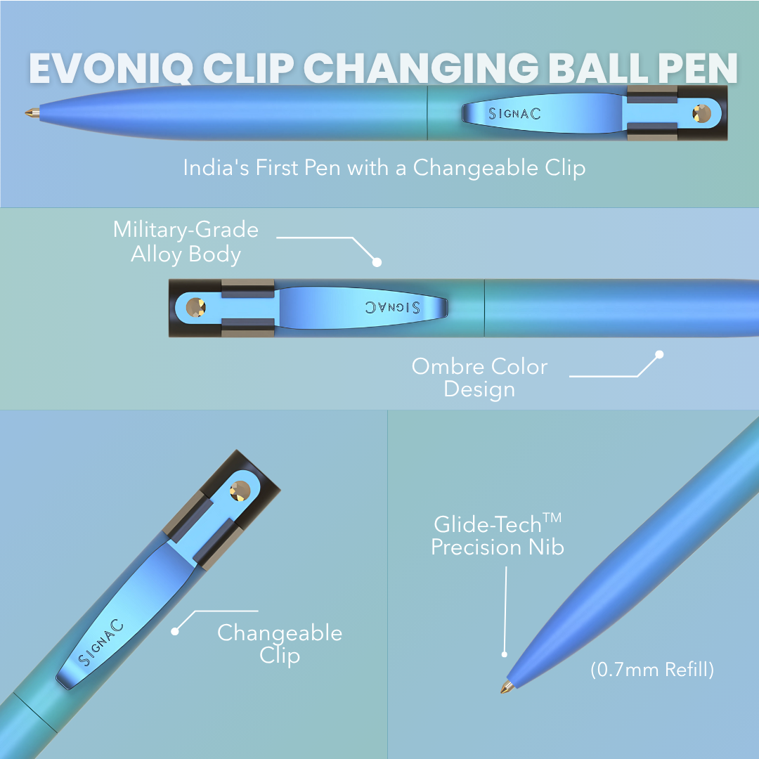 Northern Light Series Evoniq Dual Shade Clip Changing Ball Pen - Emerald Sky
