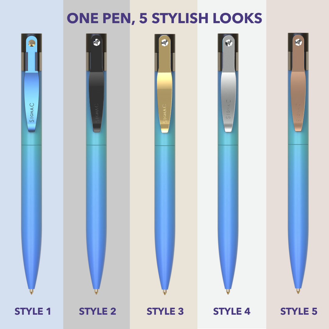 Northern Light Series Evoniq Dual Shade Clip Changing Ball Pen - Emerald Sky