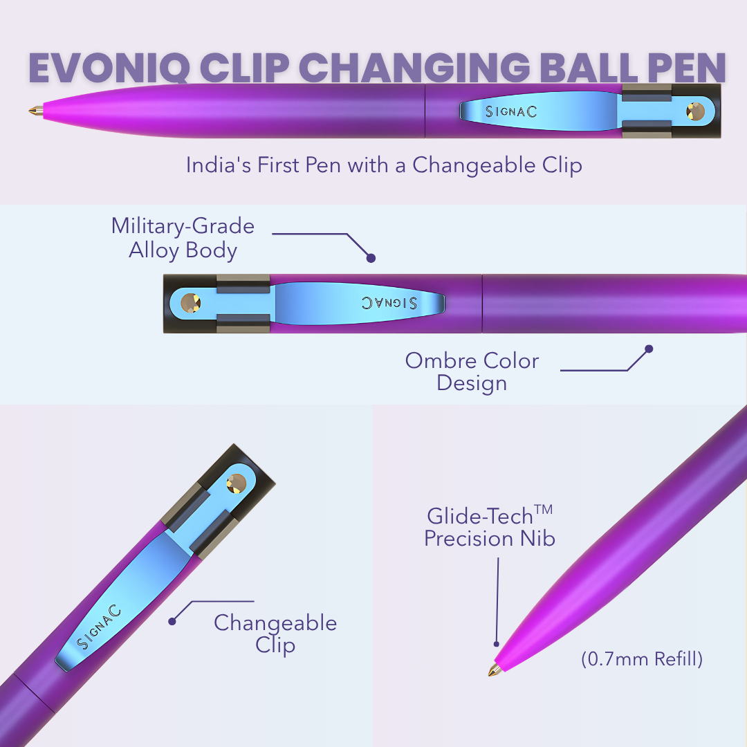 Northern Light Series Evoniq Dual Shade Clip Changing Ball Pen - Celestial Blush