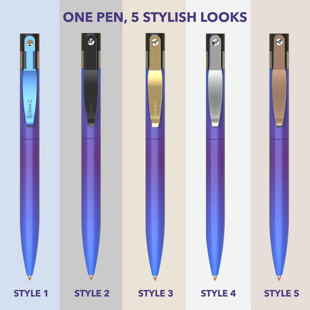 Northern Light Series Evoniq Dual Shade Clip Changing Ball Pen - Midnight Aurora