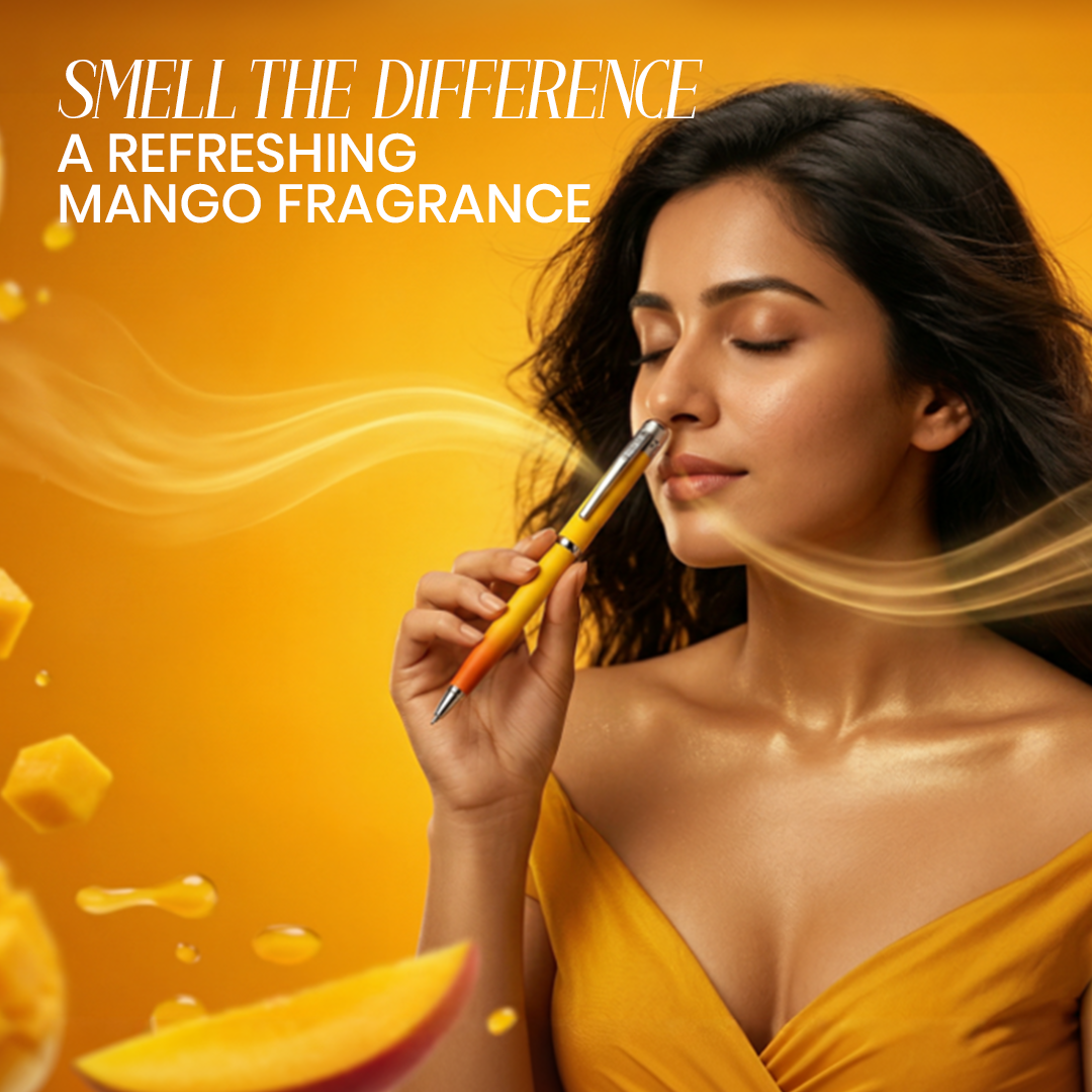 India's 1st - (Alphonso Mango Fragrance Infused) Ombre Shade Metallic Roller Pen