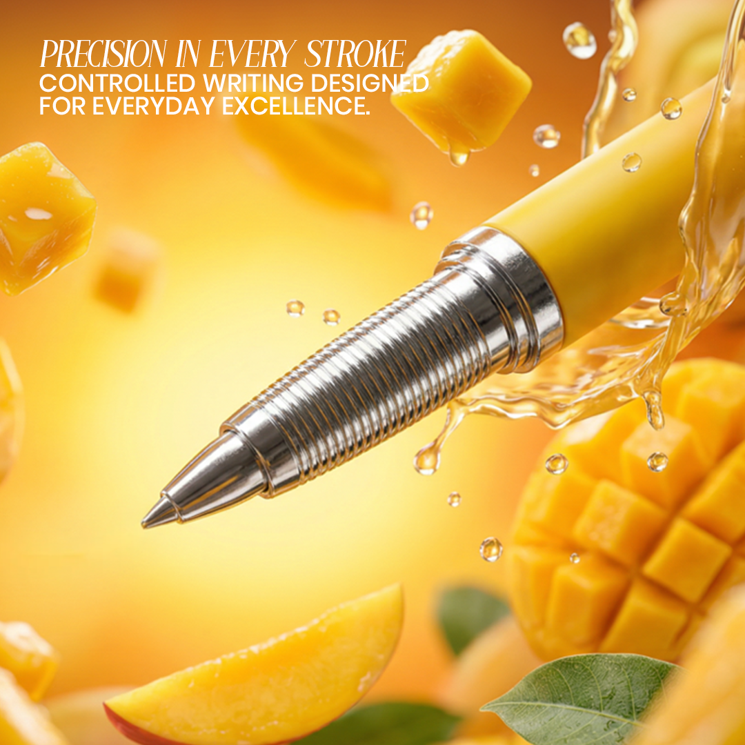 India's 1st - (Alphonso Mango Fragrance Infused) Ombre Shade Metallic Roller Pen