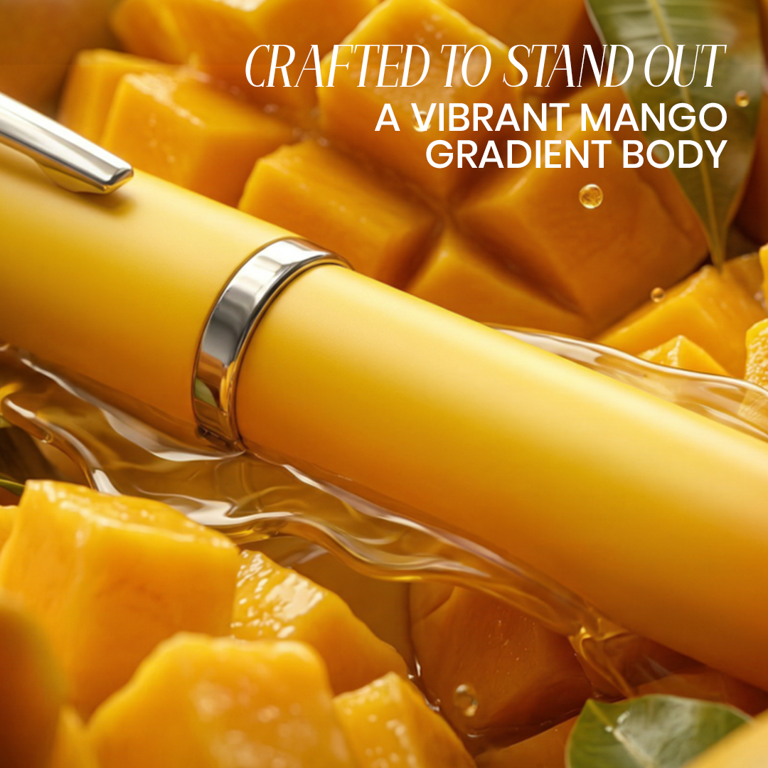 India's 1st - (Alphonso Mango Fragrance Infused) Ombre Shade Metallic Roller Pen