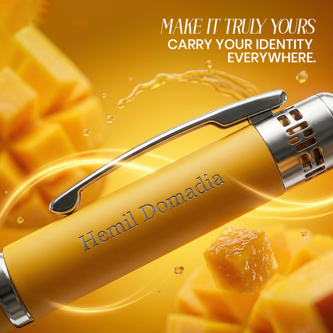 India's 1st - (Alphonso Mango Fragrance Infused) Ombre Shade Metallic Roller Pen