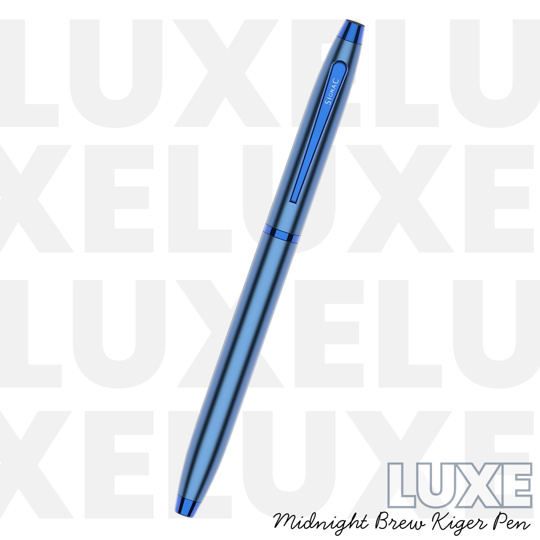 Midnight Brew Coffee Kiger Metal Roller Pen with Extra Coffee Refill