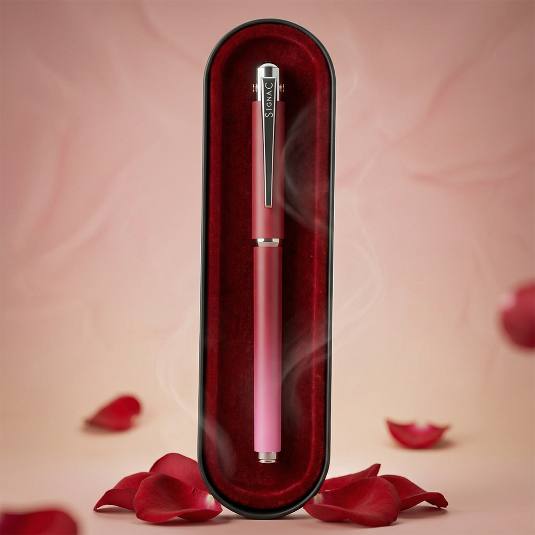 India's 1st - (Rose Bloom Fragrance Infused) Ombre Shade Metallic Roller Pen