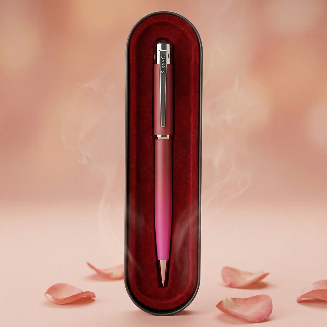 India's 1st - (Rose Bloom Fragrance Infused) Ombre Shade Metallic Ball Pen