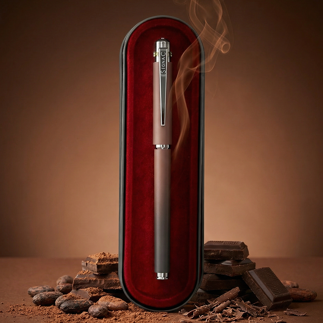 India's 1st - (Midnight Chocolate Fragrance Infused) Ombre Shade Metallic Roller Pen