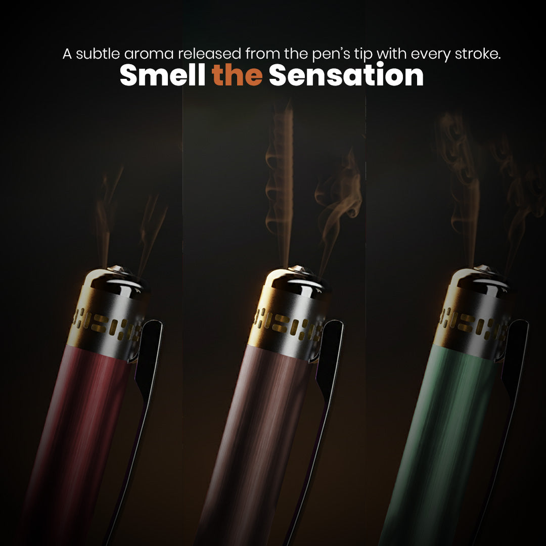 India's 1st - (Fragrance Infused) Ombre Shade Metallic Roller & Ball Pen Set of 6