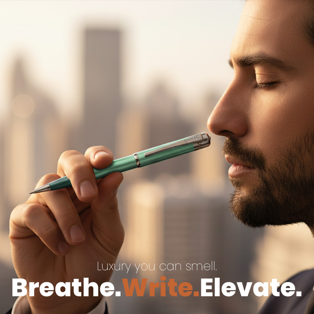 India's 1st - (Fragrance Infused) Ombre Shade Metallic Roller & Ball Pen Set of 6