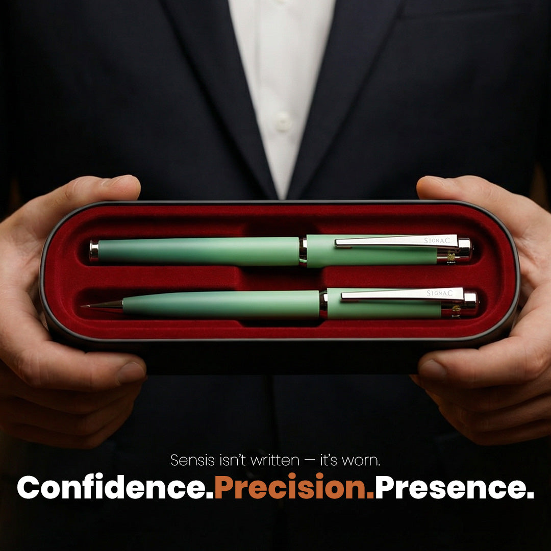 India's 1st - (Fragrance Infused) Ombre Shade Metallic Roller & Ball Pen Set of 6