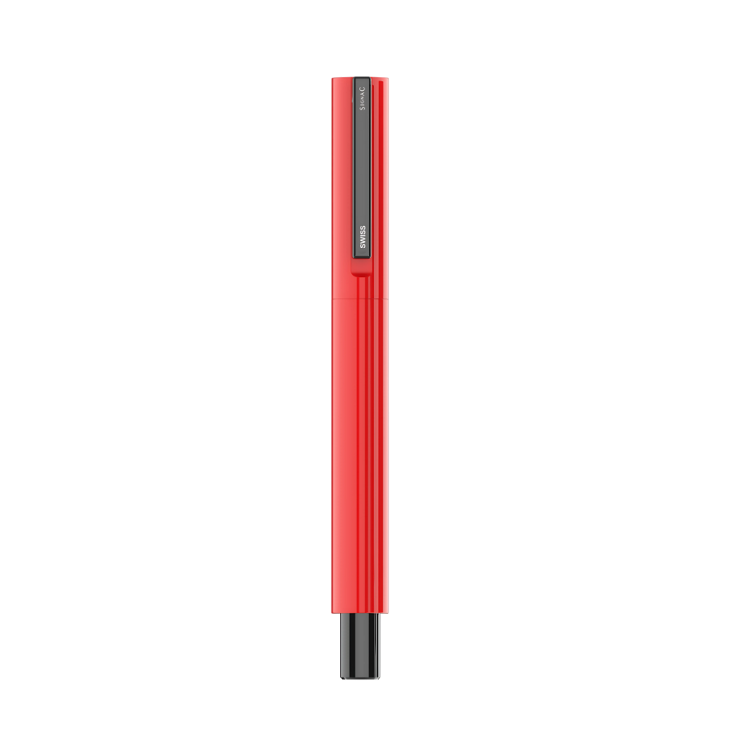 Octav Signature Tringular Metal Roller Pen - Crafted with Swiss Excellence - Red