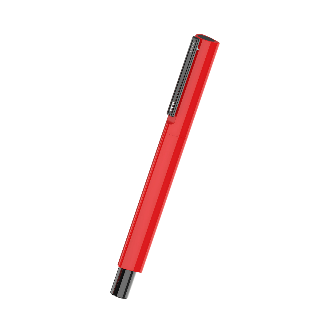 Octav Signature Tringular Metal Roller Pen - Crafted with Swiss Excellence - Red