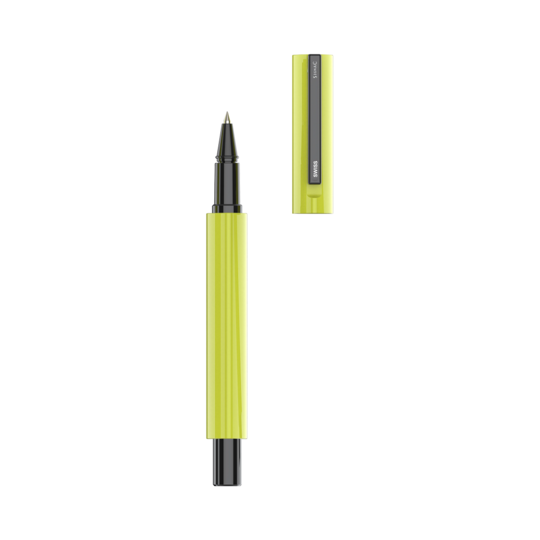 Octav Signature Tringular Metal Roller Pen - Crafted with Swiss Excellence - Yellow