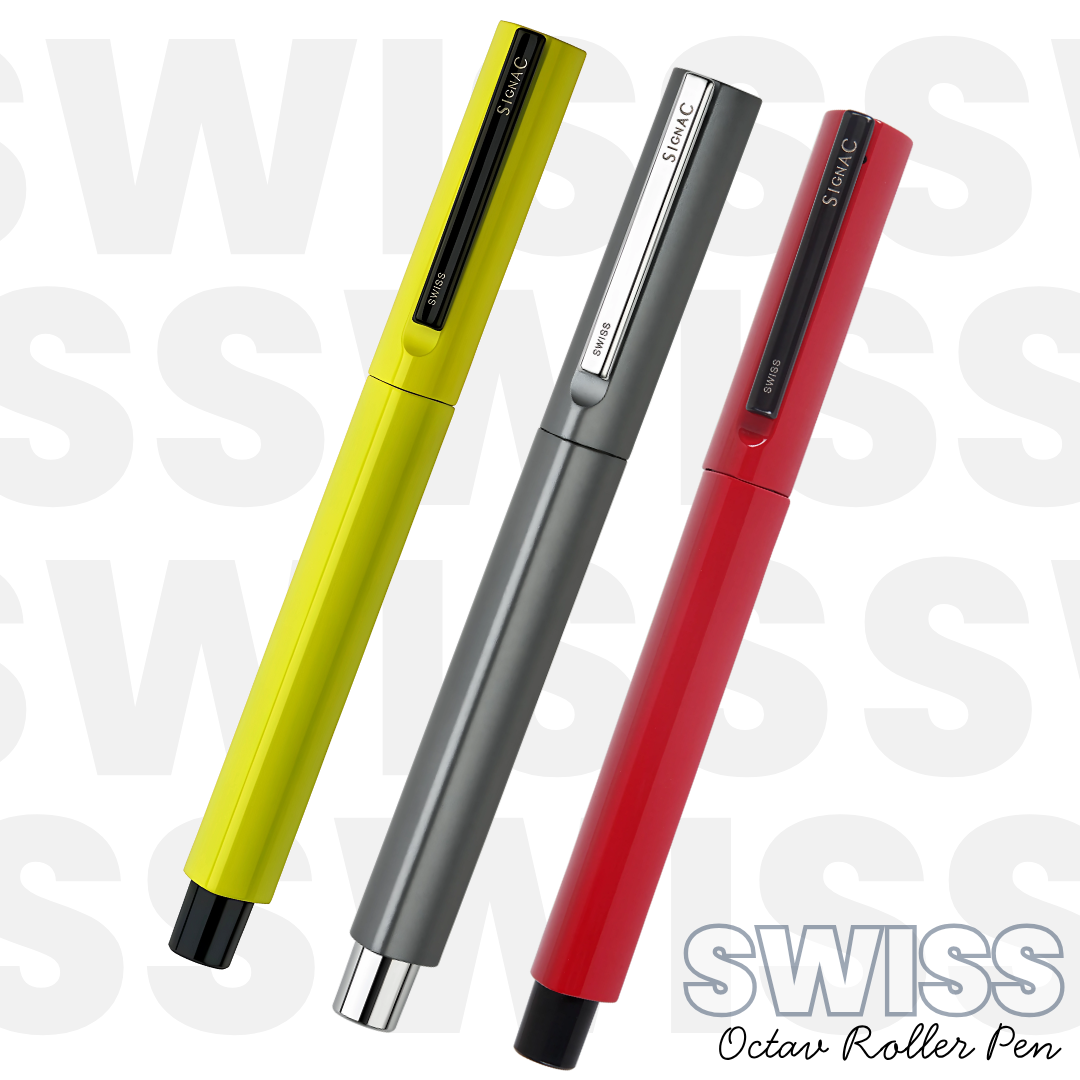 Octav Signature Tringular Metal Roller Pen - Crafted with Swiss Excellence - Yellow