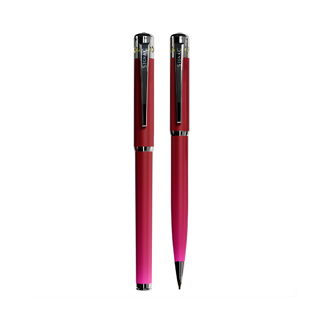 India's 1st - (Rose Bloom Fragrance Infused) Ombre Shade Metallic Roller & Ball Pen Set