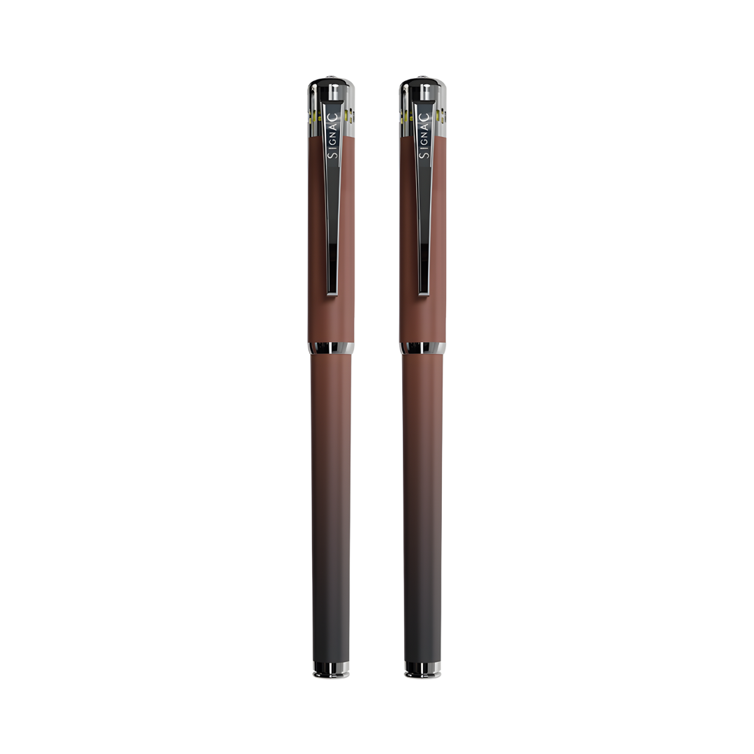 India's 1st - (Midnight Chocolate Fragrance Infused) Ombre Shade Metallic Roller Pen
