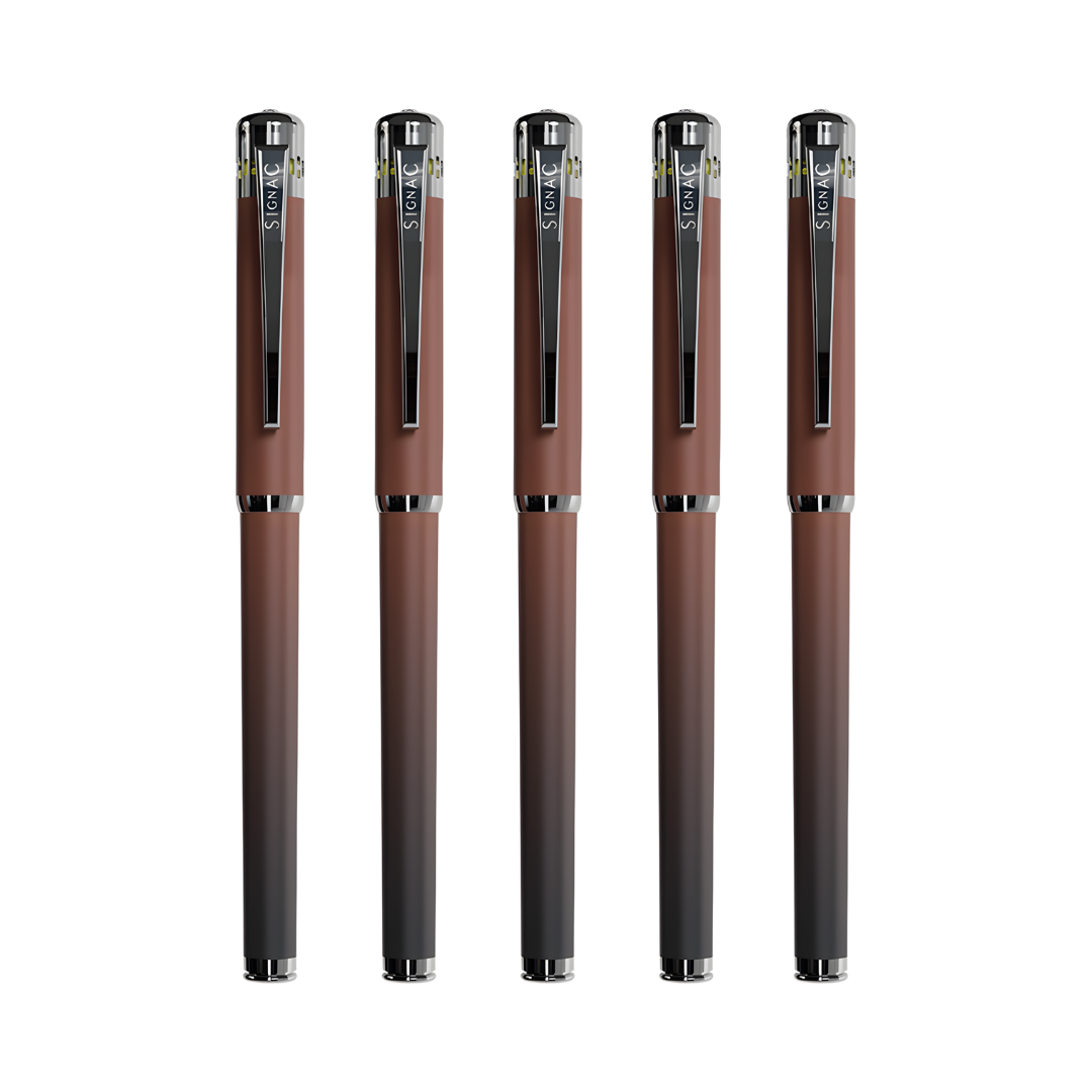 India's 1st - (Midnight Chocolate Fragrance Infused) Ombre Shade Metallic Roller Pen